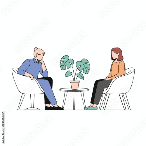 Counseling session with a distressed client and a therapist
