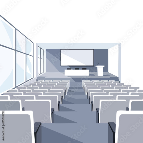 Modern Conference Hall with Presentation Screen