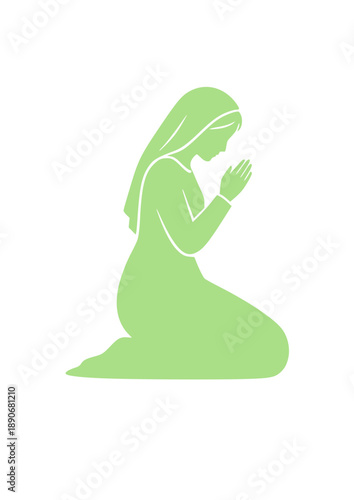 Silhouette of Praying Woman