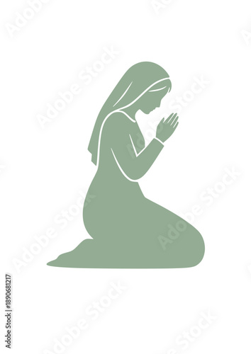 Silhouette of Praying Woman