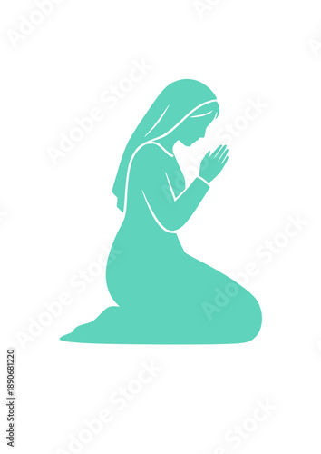 Silhouette of Praying Woman