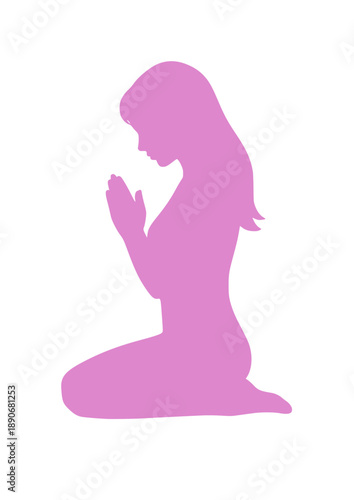 Silhouette of Praying Woman