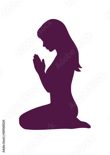 Silhouette of Praying Woman