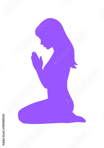 Silhouette of Praying Woman
