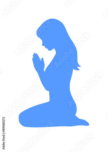 Silhouette of Praying Woman
