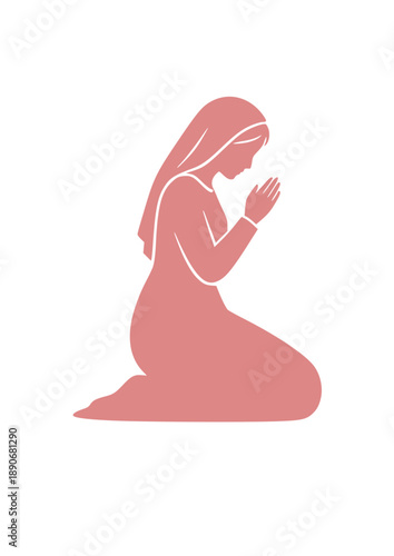 Silhouette of Praying Woman