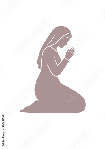 Silhouette of Praying Woman