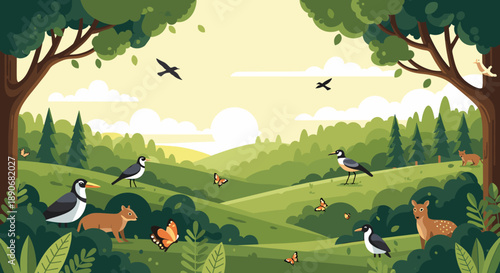 A calming abstract background featuring various shades of green, perfect for representing growth, harmony, or nature in design projects.