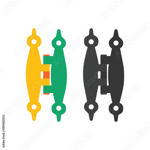 Illustration door hinges classic unique isolated design