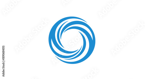 Blue Swirling Vortex Logo Design Element.