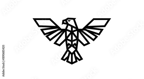 Geometric Eagle Illustration with Outstretched Wings.