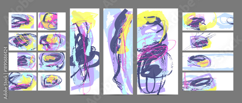 Summer Bright juicy colors background with geometric elements, lines and dots for text, universal design, banner concept