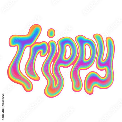 PNG Colorful psychedelic text design