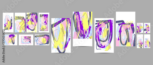 Summer Bright juicy colors background with geometric elements, lines and dots for text, universal design, banner concept