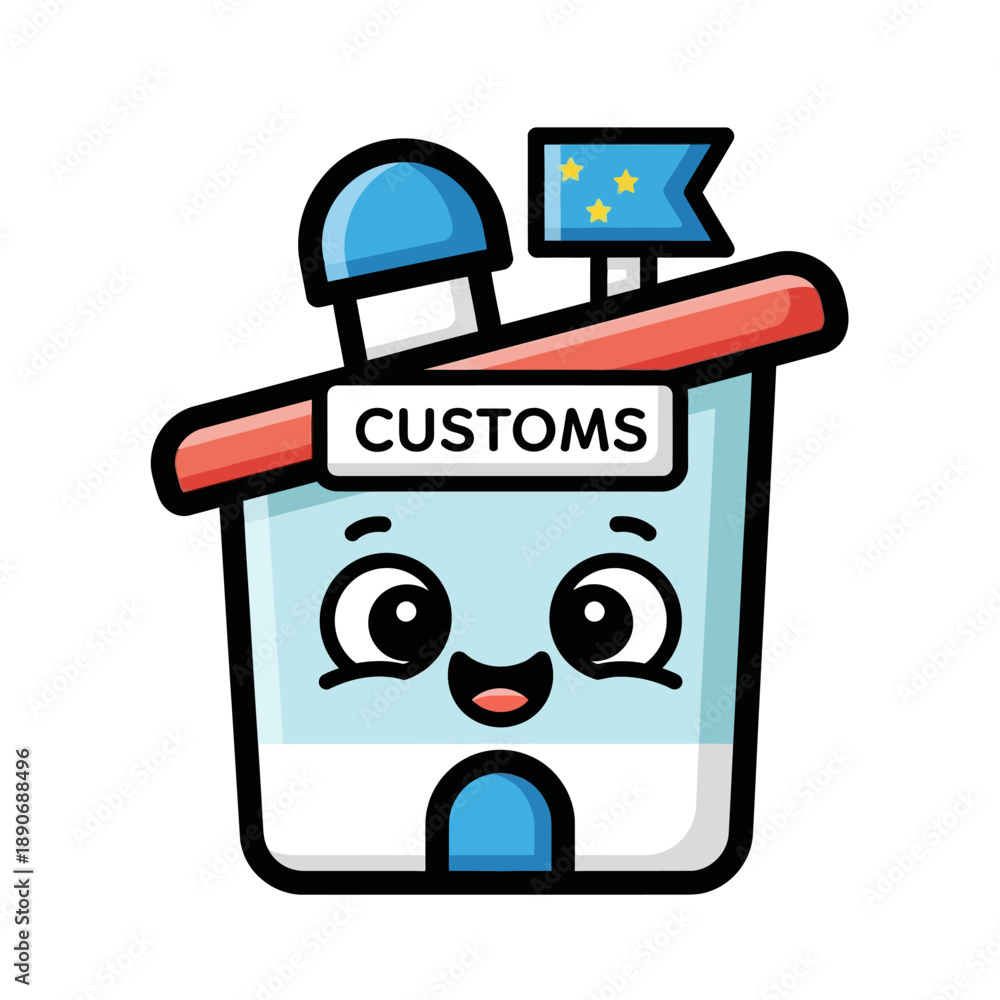 Naklejka premium Cartoon Customs Office Building