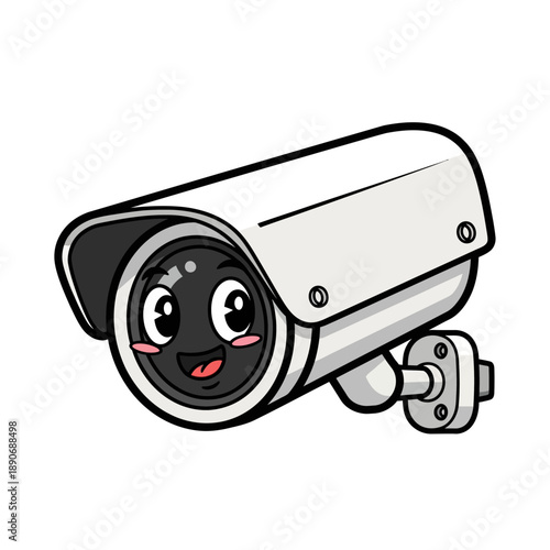 Security Camera with Cartoon Face