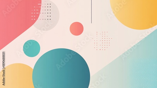 Modern abstract geometric shapes background with pastel color palettes