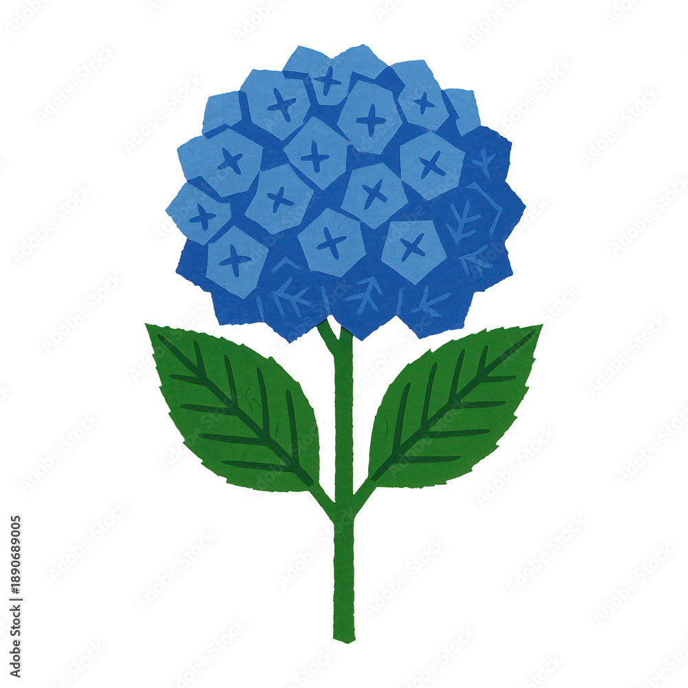 Fototapeta premium PNG Vibrant geometric blue flower illustration.
