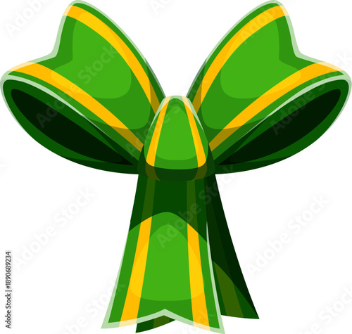 St Patricks font typeset green bow tie letter Y. Irish folk type vector symbol, March celebration font letter. Spring holiday ABC typeset element or Saint Patrick sign with leprechaun costume element