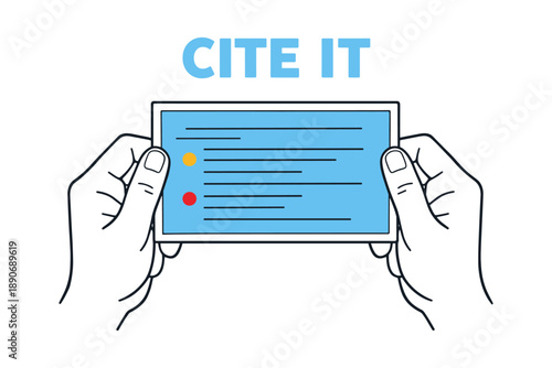 Hands holding smartphone with citation reminder message on screen