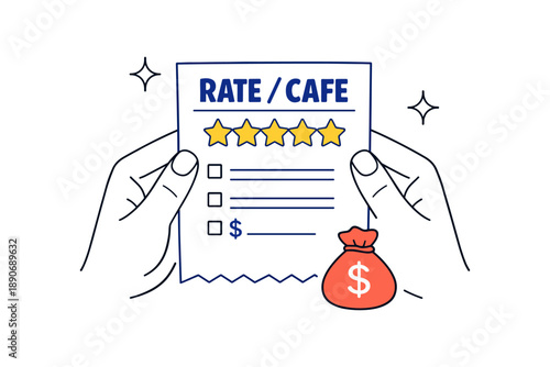 Customer feedback survey for cafe with star rating and suggestions