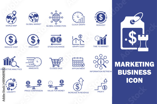 business management icon , business financial icon