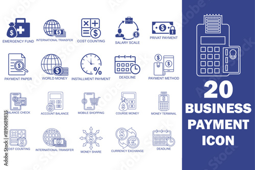 business management icon , business financial icon