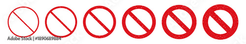 Red Prohibition sign, Ban sign or Restriction Sign Icon for design in apps and web interfaces vector stock illustration eps 10.ai