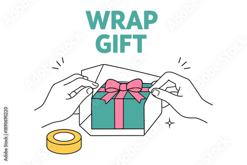 Step-by-step guide to wrapping gifts with bow and tape