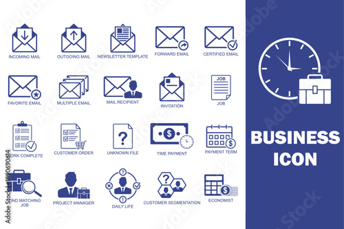 business management icon , business financial icon