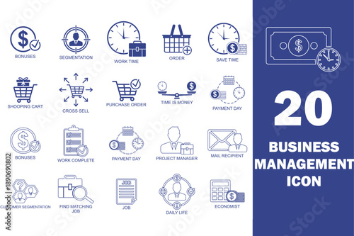 business management icon , business financial icon