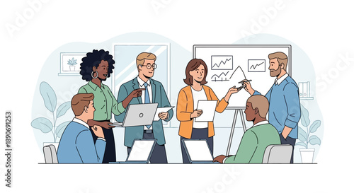 Group of Business Professionals in Meeting.