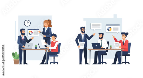 Business Professionals Working Together in Office.