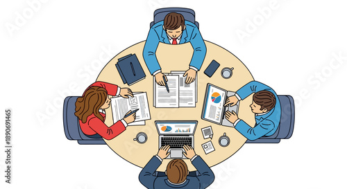 Business Team Meeting Around Table.