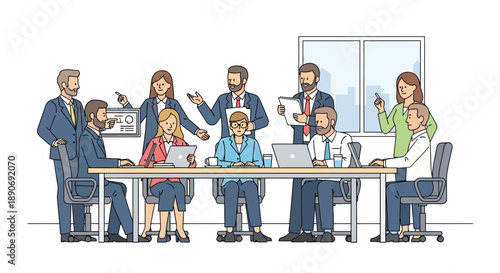 Business Professionals Working Together in Meeting.