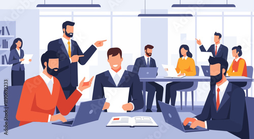 Business Professionals Working Together in Office.