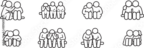 Lineal Icons of Friendship, Empathy, and Emotional Support