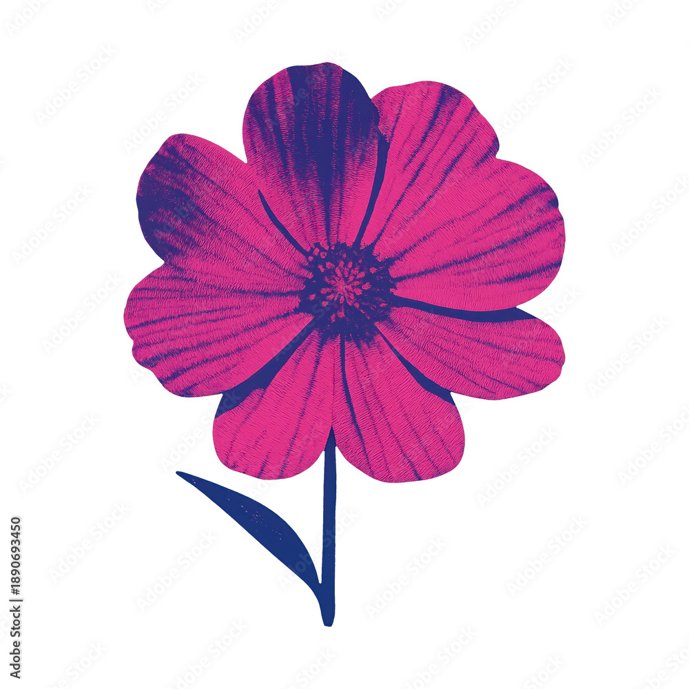 Fototapeta premium PNG Vibrant pink flower illustration