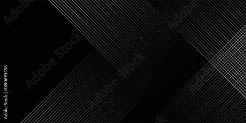 Black background with shiny diagonal lines wallpaper, Black and grey metallic abstract tech geometric linear background.