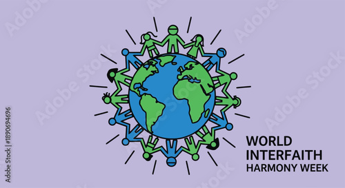 Diverse People Holding Hands Around Globe.