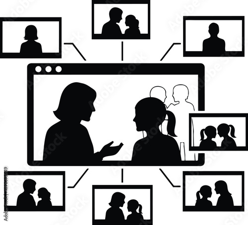 Online Meeting, Remote Team Communication, Virtual Collaboration