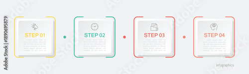 Infographic 4 options design elements for your business data. Vector Illustration.
