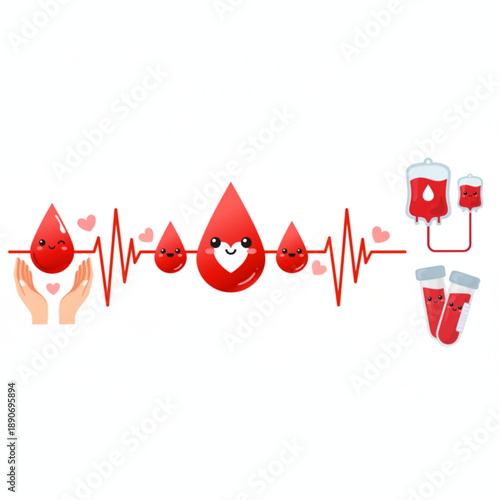 Blood Donation Illustration Set
