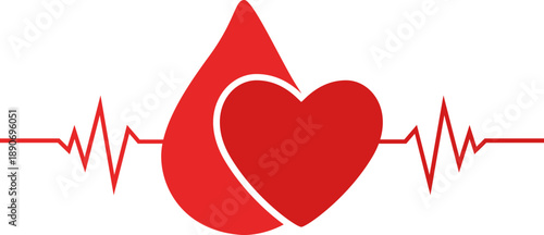 Blood donation heart icon
