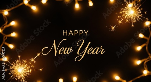 Wallpaper Mural Happy New Year Celebration Lights Sparklers Torontodigital.ca