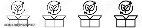 Sustainable Packaging  Icon Set Different Style Collection
