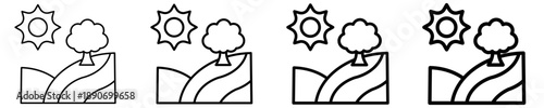 Nature Trail  Icon Set Different Style Collection
