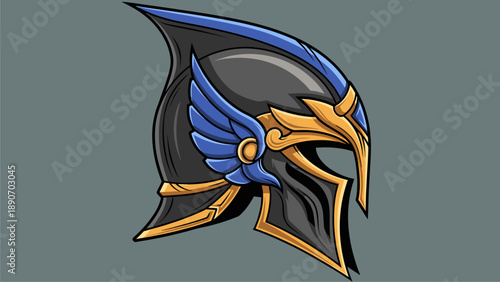 Fantasy Helmet Illustration - Warrior Armor Symbol