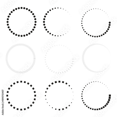 Abstract Dotted Circle Loader Elements Collection