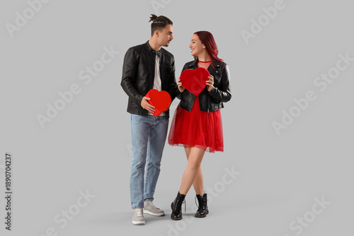 Young lovely couple with gi...